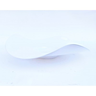 Duża biała patera ze szkła. Contemporary art glass